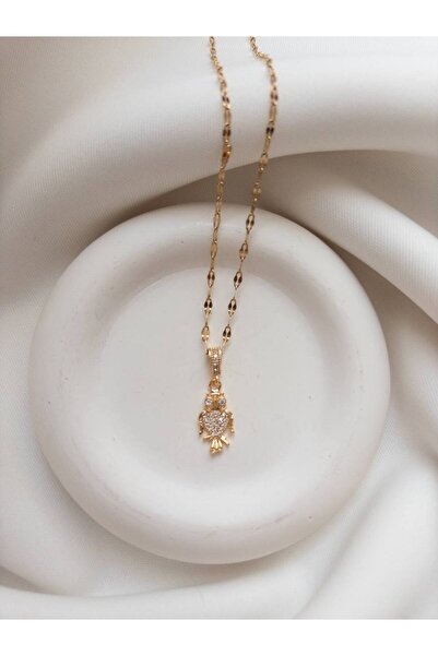 Minne Jewelry-Accessory Baykuş Kolye - Gold Renk Baykuş Kolye - Çelik Baykuş ...