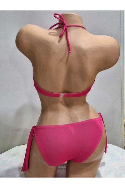 TooHot Γυναικείο Σετ μπικίνι ροζ παγωμένο στράπλες