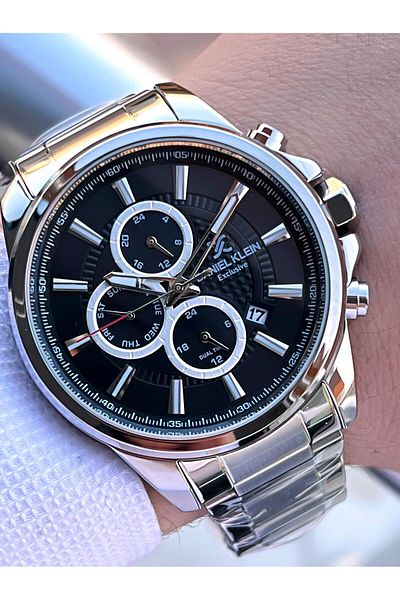 Daniel Klein 30 Mt Water Resistant Men's Wristwatch - Special Boxed, Steel Cord, Internal Functions Active Edk.1.13675-1