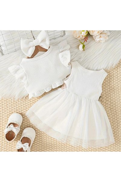 nannie Alma White Girl Dress - 18-24 months