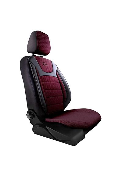 Panda Set Huse Scaune Auto Panda Prestige, Negru-Visiniu, 11 piese