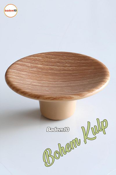 Badem10 Plastic boem Interior Concav Deschis Culoare Nuc Mobilier Bucătărie Sertar Dulap Dulap Mâner cu o singură șurub