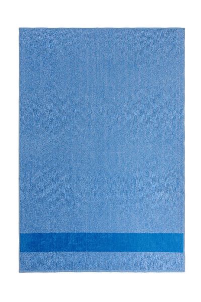 Ender Home Πετσέτα μπάνιου 100x150 μπλε νήματα βαμμένη ζακάρ μπούκλα μπάνιου παραλίας