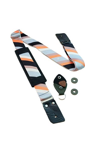 MEDUSA Leather End Guitar Strap with Wooden Pickguard and Pickguard Guide Gift!