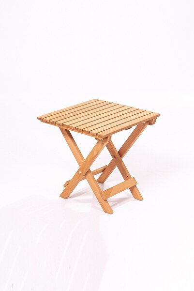 Meya Dekor Kahverengi Katlanır Bahçe Sehpası 40x40