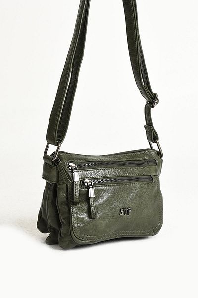 571 Collections Çanta Green Faux Leather Shoulder Bag - Model 571-11-13G
