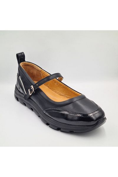 Mammamia D25YA-750 Pantofi de zi cu zi pentru femei din piele naturală neagră