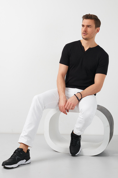 Buratti Ανδρικό μπλουζάκι από βαμβακερό V λαιμόκοψη Slim Fit T-shirt 5902122