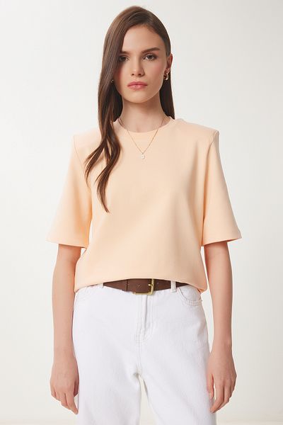Lovelyİstanbul Μπλουζάκι Interlock με επένδυση - PEACH LUS0085