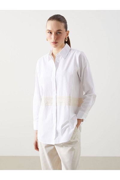 LC Waikiki Lace Detailed Poplin Women's Shirt Tunic