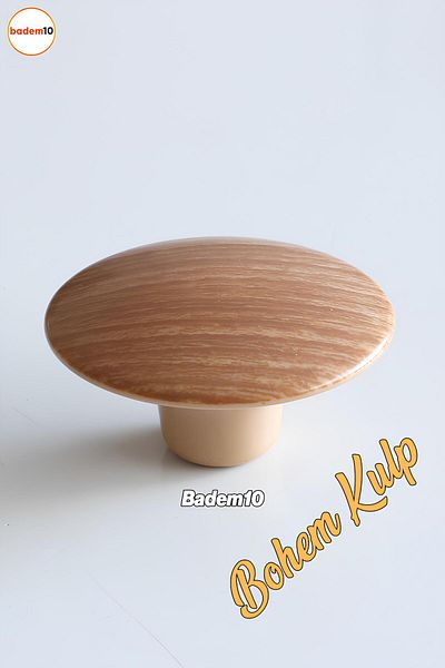 Badem10 Buton din plastic boem din nuc deschis Mobilier concav exterior Sertar de bucătărie Dulap dulap Mâner Mâner