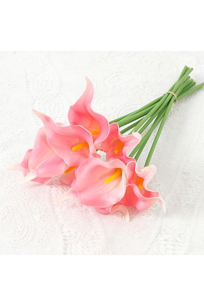 Choice 5Pieces A 2/5Pieces Real Touch Calla Lily Artificial Flowers White Wedding Bouquet Bridal Shower Par