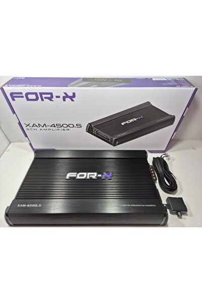 For-X 5 Kanal Amfi - XAM-4500.5 - 80RMS x 4 + 300RMS - Bass Kontrollü 5 Kanal Oto Anfi