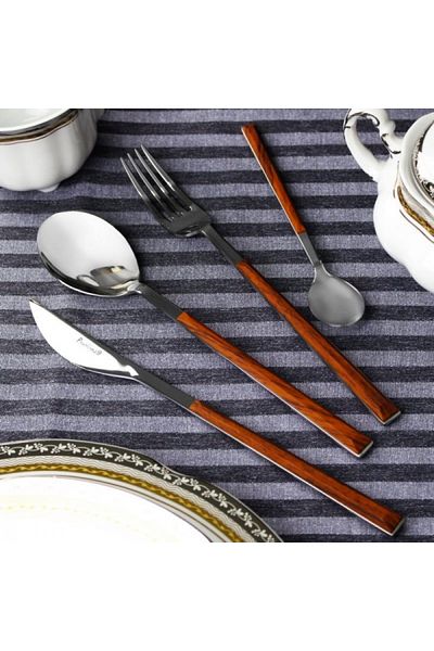 Pintinox Premium cutlery set, 24 pieces, Sushi Mahogany