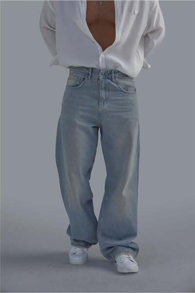 OUTFİT MAN Blue Baggy Jean Men's Washing Bag