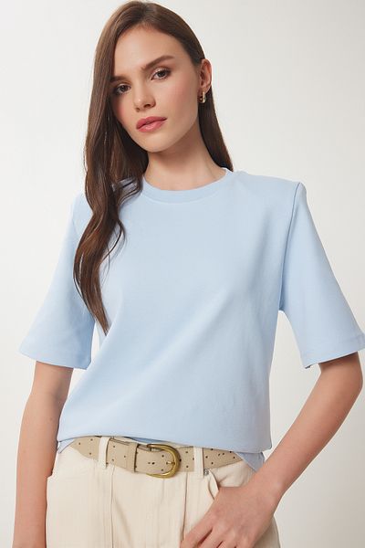 Lovelyİstanbul Μπλουζάκι Interlock με επένδυση SKY BLUE LUS0085