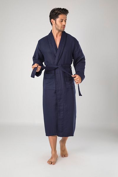 Nuşa Ανδρική ρόμπα από 100% βαμβακερή σάλιακας Muslin Fabric