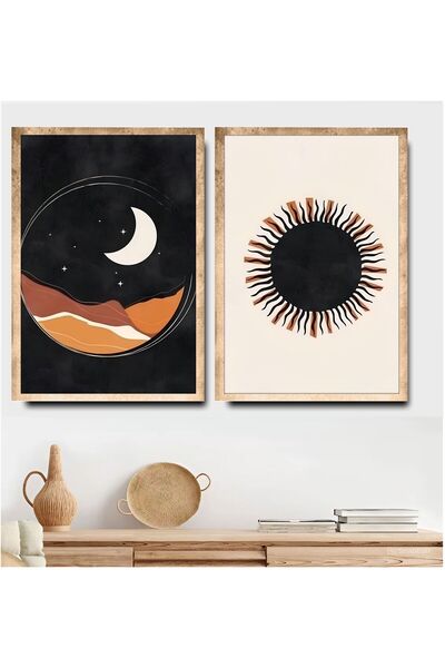 icase Sun moon Mystic Aura Decor Painting Concept Decor Painting set 2 bucăți...