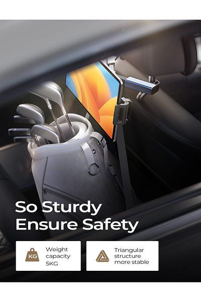 erorex Tablet Ipad Holder For Car Mount Black