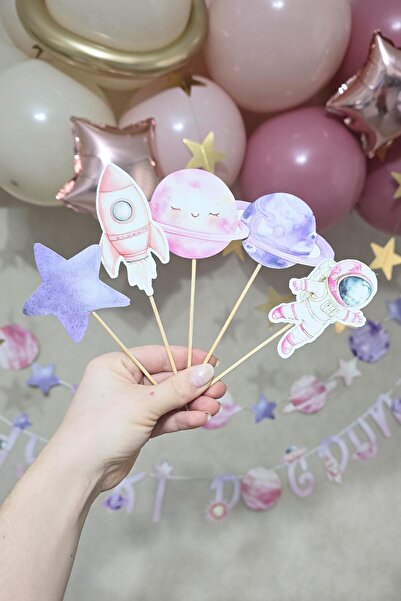 PEKSHOP ΡΟΖ Διακοσμητικά Οδοντογλυφίδων με Θέμα το Διάστημα, Διακοσμητικά για...