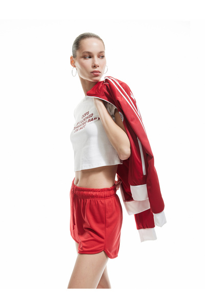 Koton Tricou cu mânecă scurtă din bumbac, cu decolteu, cu imprimeu