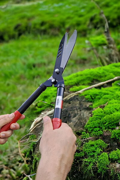 SWENCRAFT Çim Kesme Makası Kaymaz Sap Budama Makası Çim Çit Kesme Dal Budama Çimen Makası 52 Cm