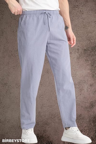 BİRBEYSTORE Unisex Comfortable Molded Summer Linen Pants and Hammock Bottom Sweatpants