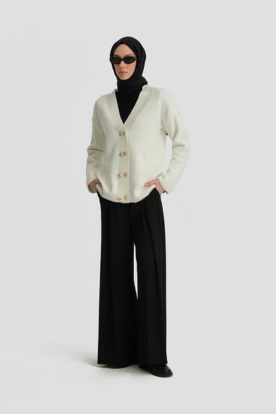 Armine Plush Knitwear Cardigan 24Kd4211 Ecru