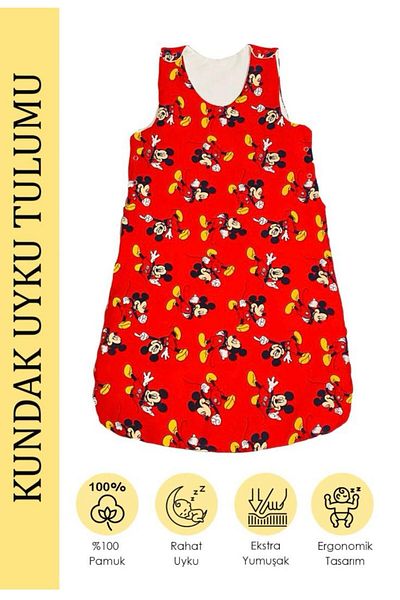 Lumos Trade Mickey Mouse Patterned Baby Soft Swaddle Sleeping Bag 0-6 Months 1 Tog Gift