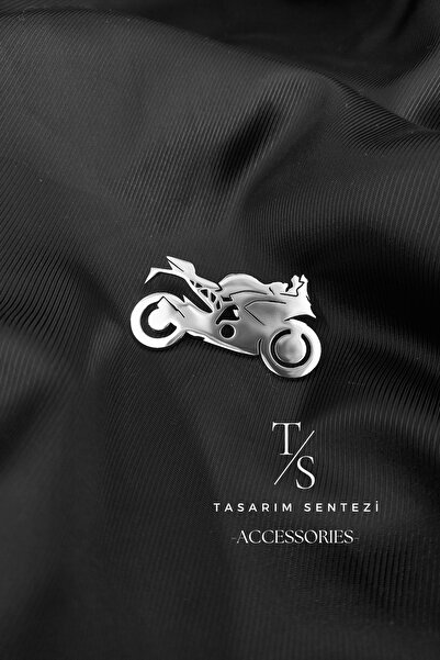 Tasarım Sentezi Broş Çelik Rozet Motosiklet Yarış Motoru Silver Motor Yaka Kıyafet Takı Aksesuar Çanta Hediye