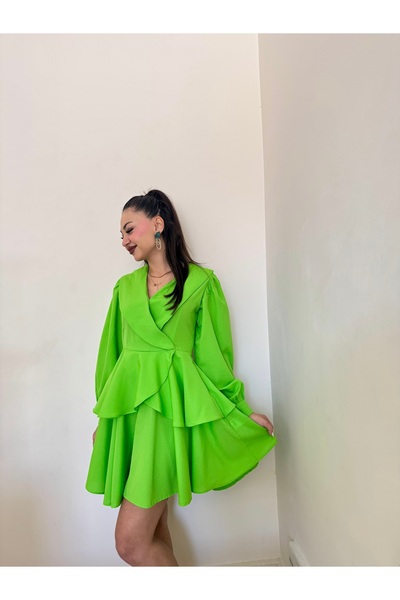 Gamze Ege Fashion Yeşil elbise