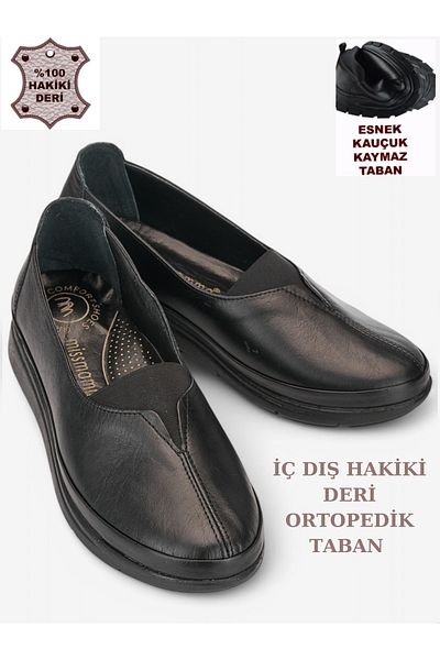SHOUGO Potrivit pentru picioarele pline ortopedice festonate din piele naturală Toc Spur Mother Shoes