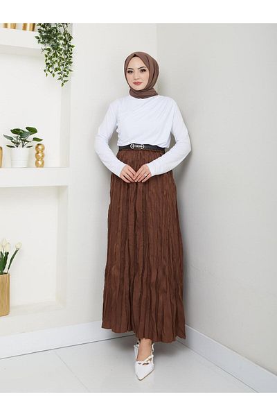 moda armanc Γυναικεία φούστα με ελαστική μέση με ζαρωμένη Micro μακριά
