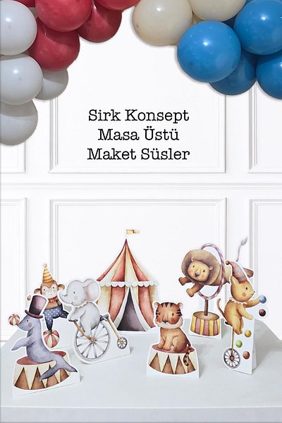 PEKSHOP Σετ Πίνακα Πόδι με θέμα Circus Επιτραπέζιες σανίδες γενεθλίων