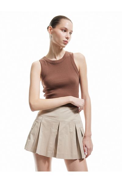 Koton Halter Neck Ribbed Slim Fit Crop Women's Tank Top