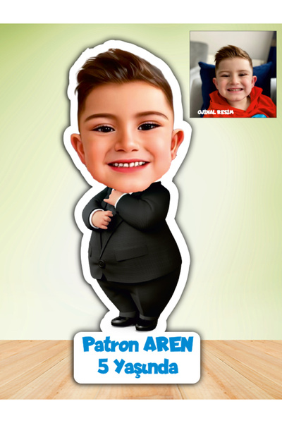 Melek Atölye Melek Atöle Karikatür Bebek Çocuk Doğum Günü Ahşap Magnet Patron...