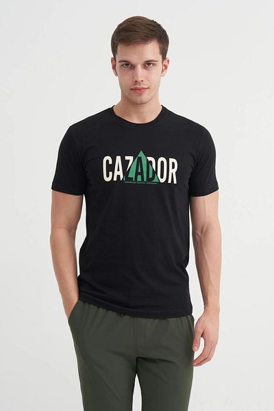 Cazador Μαύρο ανδρικό μπλουζάκι 4155