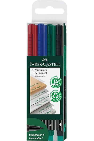 erorex Multimark Permanent Marker In Wallet 4 Pieces Multicolour