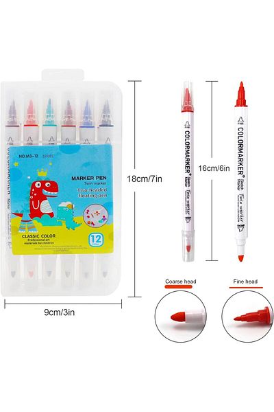 erorex Magical Water Painting Pen 12 Colors Double Ended Water Painting Floating Marker Pen Magical Water
