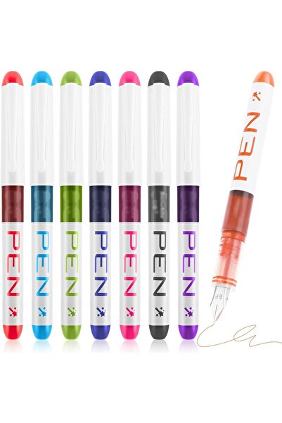 erorex أقلام حبر سائلة للاستخدام مرة واحدة مكونة من 8 قطع، أدوات مكتبية ناعمة للكتابة والرسم، أقلام حبر سائلة للاستخدام مرة واحدة