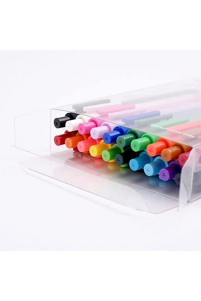 erorex Pure Retractable Gel Ink Pens Fine Tip 0.5Mm 0.02In 20 Pieces Set Colorful Barrel Colorful Ink