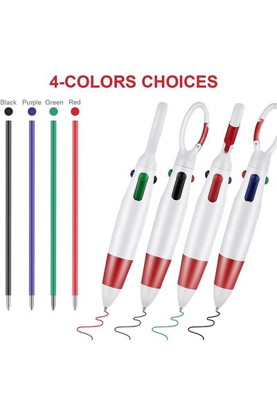 erorex Multicolor Ballpoint Pen 12 Pieces 4 Neon Color In One Ballpoint Pen With Buckle Clip On Top
