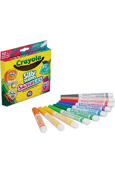 erorex مجموعة من 10 أقلام تحديد قابلة للغسل من Silly Scents Smash Ups ذات الخطوط العريضة
