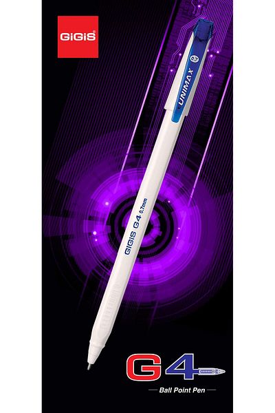 erorex مجموعة أقلام حبر جاف Unimax G4 مقاس 0.7 مم، 50 قطعة، باللون الأحمر