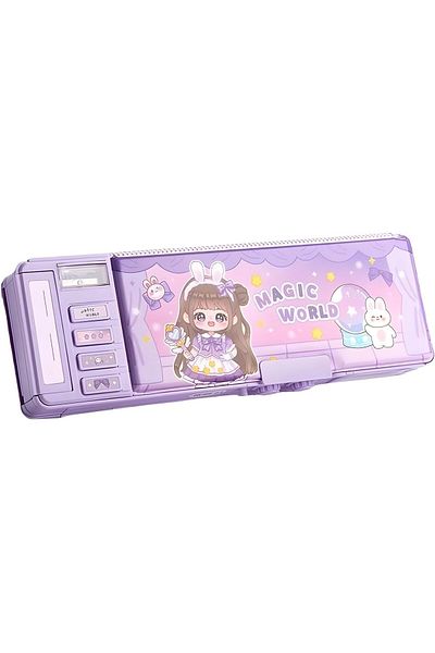 erorex Pop Up Multifunction Pencil Case Cartoon Pen Box Organizer Pencil Box With Password Lock Sharpener