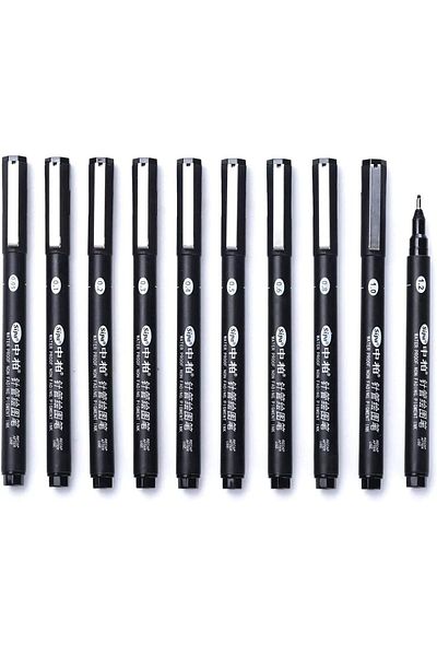 erorex Black Micro Pen Fineliner Fineliner Pen Set 10 Ink Pens Black Drawing Pens Pigment Liner Pens For