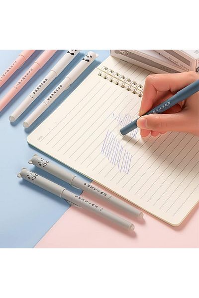 erorex 8 Pcs 0.35 Mm Erasable Pens Rub Out Pens Rollerball Pens Cartoon Animal Friction Pens For Student