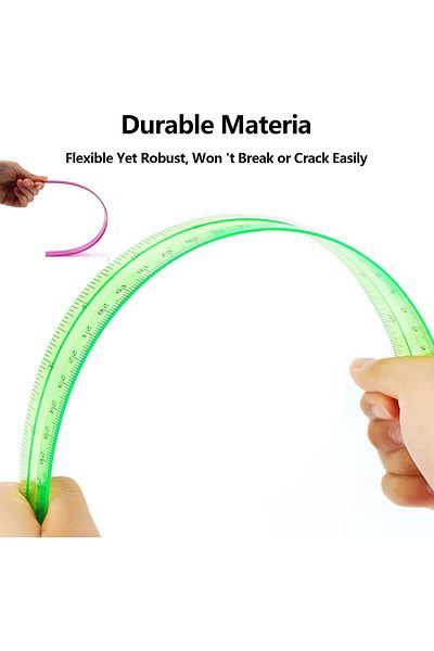 erorex 16 Pack Clear Plastic Ruler 12 Inch Transparent Rulers In Bulk Assorted Colors Ruler With Inches