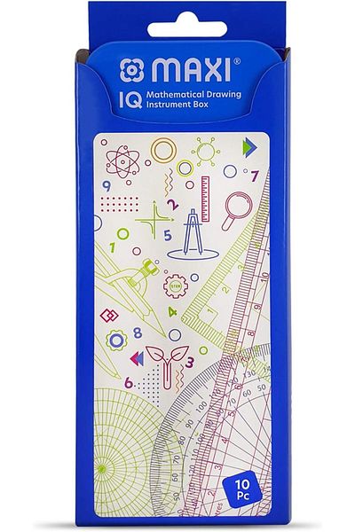erorex Iq Metal Geometry Set Box Of 10Pc Blue