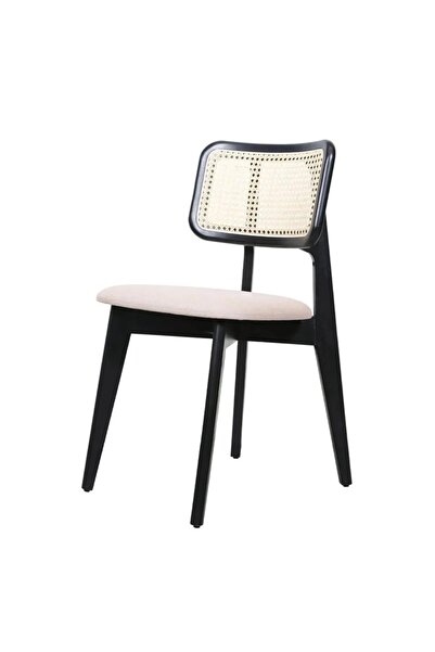 BiSandalye Alaylı (4 Adet) Siyah Zion Deri Hasırlı Sandalye, Zion Hasırlı Mut...